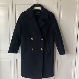 Zara navy wool coat